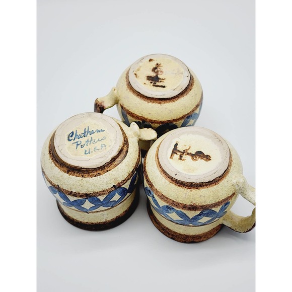 Set of 3 Vintage Chatham Pottery Mugs, Handmade Kansas USA, 1960's - Picture 4 of 7